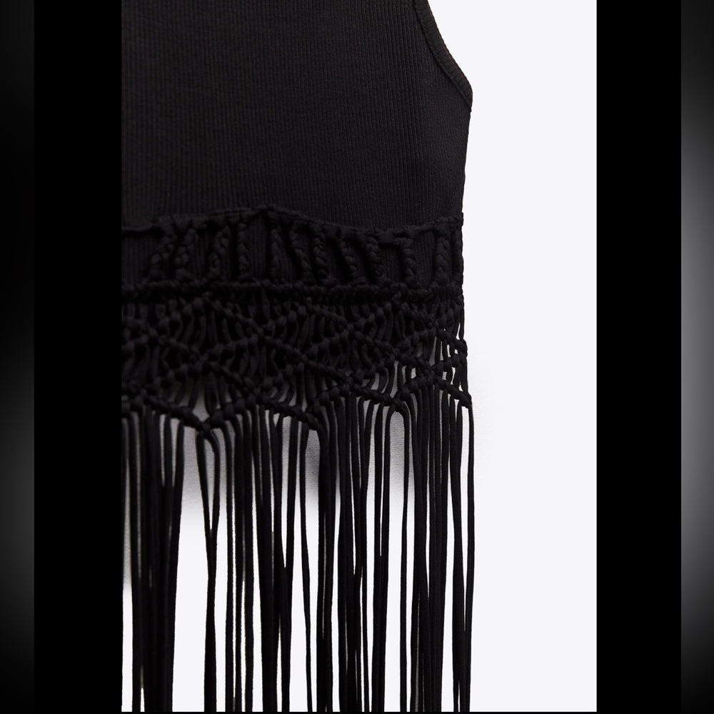 ZARA MIXED MACRAMÉ TOP - Picture 7 of 7